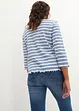 Rippshirt mit Wellenkante, 3/4-Ärmel, bonprix