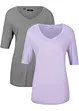 Lot de 2 t-shirts en viscose doux, bonprix