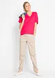 Lot de 5 T-shirts longs et amples à col V, bonprix
