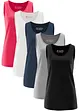 Lot de 5 débardeurs longs 100% coton, bonprix