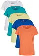 Rundhals-Shirt, Kurzarm (5er Pack), bonprix