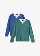 2 in 1 Shirt (2er Pack), Langarm, bonprix