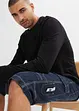 Bermuda long poches cargo en denim léger, coupe loose, bonprix