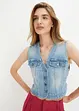 Gilet sans manches en jean extensible, bonprix