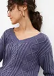 Pull en maille à motif torsadé, bonprix