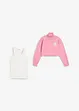 Mädchen Sweatshirt + Top (2-tgl. Set)aus Bio-Baumwolle, bonprix