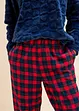 Fleece Pyjama mit Flanellhose, bonprix