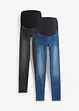 Lot de 2 jeggings de grossesse en coton majoritaire, Skinny, bonprix