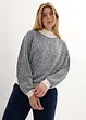 Gestreifter Pullover mit Stehkragen, bonprix