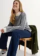 Gestreifter Pullover mit Stehkragen, bonprix