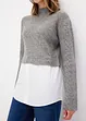 Pullover mit Bluseneinsatz, bonprix