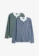 2 in 1 Shirt (2er Pack), Langarm, bonprix