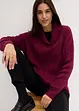 Pullover mit V-Ausschnitt und Seitenschlitzen, bonprix