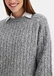 Oversize-Pullover mit Zopfmuster, bonprix