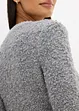 Kurze Bouclé-Strickjacke aus Wolle, bonprix