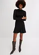 Mini-robe en tissu solide effet néoprène, avec manches légères en mesh, bonprix
