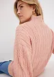 Langer Pullover mit Zopfmuster, bonprix