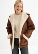 Veste en shearling à capuche, bonprix