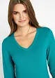 Pull col en V en fine maille, bonprix