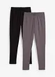Lot de 2 leggings thermiques avec doublure en polaire douce, bonprix