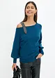 One Shoulder Pullover mit Glitzersteinen, bonprix