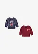 Baby Sweatshirt mit Weihnachtsmotiv (2er Pack), bonprix