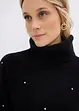 Rollkragenpullover mit Strasssteinen, bonprix