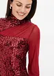 Robe à sequins avec empiècement en mesh, bonprix