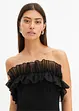 Robe col Bardot en crêpe texturé, bonprix