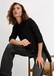 Longbluse mit Schlitz aus fließender Viskose, bonprix