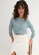 T-shirt manches longues à encolure bateau, bonprix