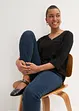 Langarm Bluse mit V-Ausschnitt aus fließender Viskose, bonprix