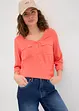 Blouse fluide à col en V et manches longues, bonprix