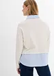 Pull en fine maille empiècement chemisier, bonprix