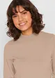 Basic Pullover mit Stehkragen mit recycelter Baumwolle, bonprix