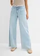 Wide-Leg-Jeans, Mid Waist, Low Stretch Fransenbund, bonprix