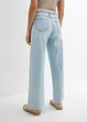 Wide-Leg-Jeans, Mid Waist, Low Stretch Fransenbund, bonprix