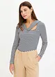 T-shirt manches longues avec détail sur le décolleté, bonprix