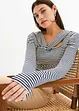 T-shirt manches longues avec détail sur le décolleté, bonprix