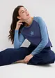 Zweifarbiges Langarmshirt mit Stickerei, bonprix