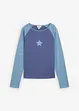 Zweifarbiges Langarmshirt mit Stickerei, bonprix