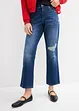 Jean droit cropped taille mi-haute élastiquée, peu extensible, bonprix