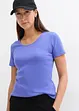 Lot de 2 T-shirts en coton côtelé, bonprix
