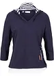 Kapuzen-Shirt, 3/4-Arm aus reiner Baumwolle, bonprix