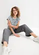 Shirt mit Streifen, kurzarm, bonprix