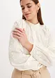 Blouse légèrement transparente avec applications florales, bonprix