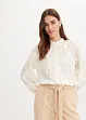 Blouse légèrement transparente avec applications florales, bonprix