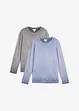 Langarmshirt aus Bio-Baumwolle (2er Pack), bonprix