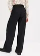 Pantalon à pinces aspect lin avec empiècement taille croisé, bonprix