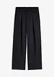 Pantalon à pinces aspect lin avec empiècement taille croisé, bonprix